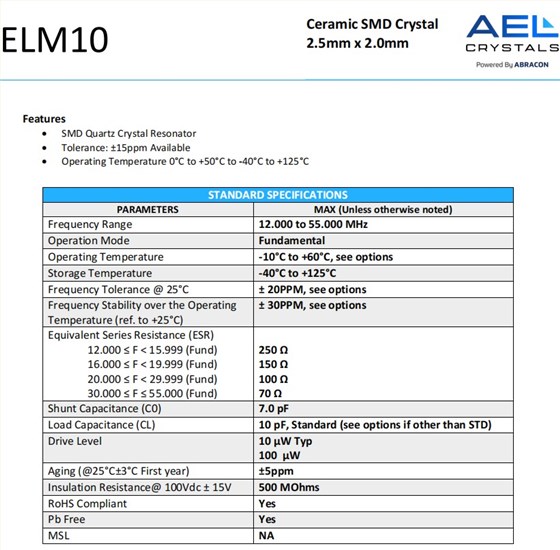 ELM10規格